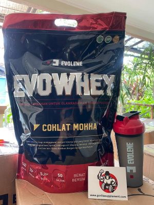 Evolene Whey Protein 1,9 kg 50 sachet susu gym EVOWHEY Evo whey - COKLAT SHAKER