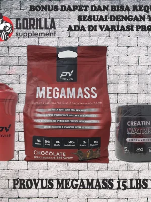 PROVUS Mega Mass Gainer 15 LBS Bulking Suplemen Penambah Berat Badan Susu